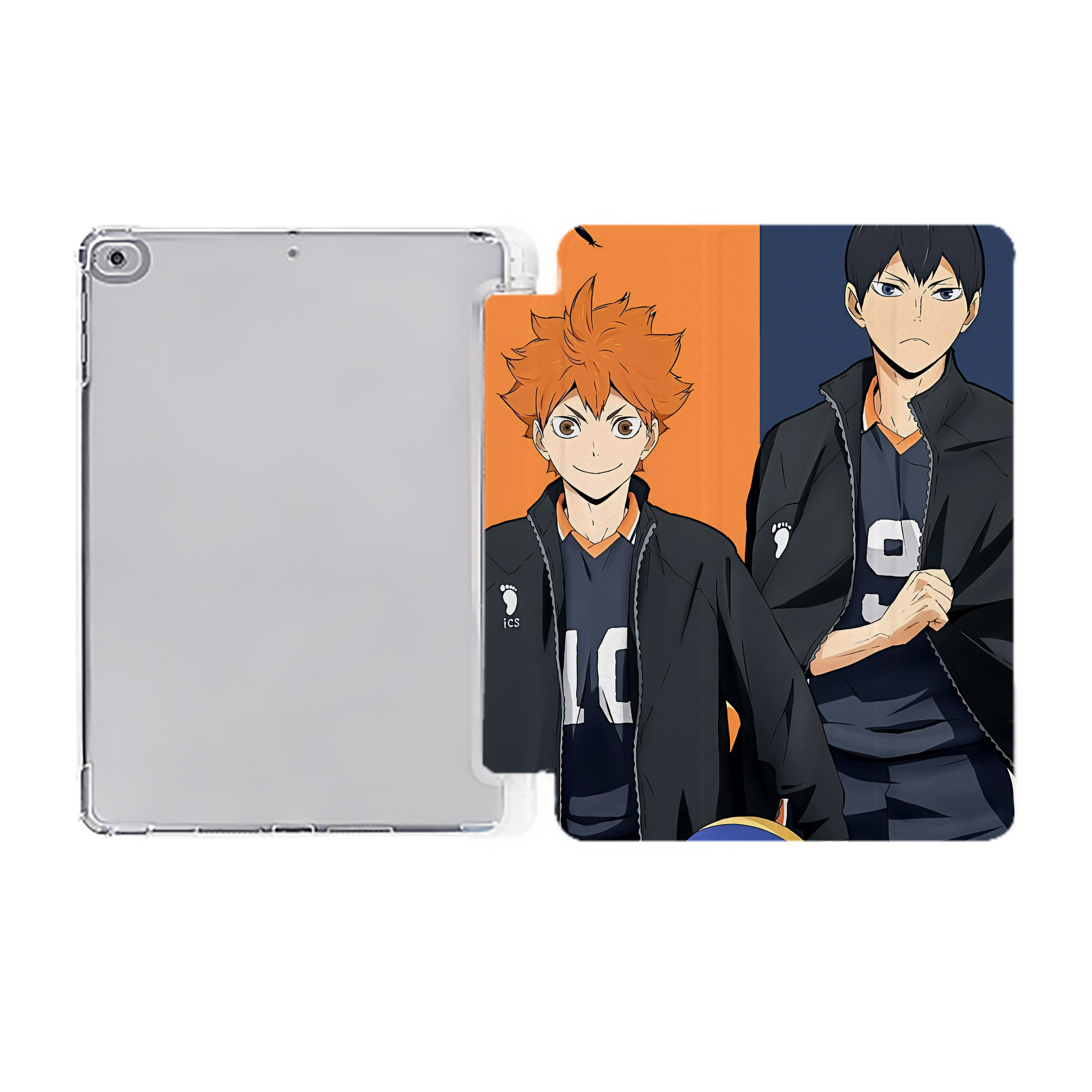 （画像用） ハイキュー!! Haikyu!! IPad ケース ペン収納付き 三つ折りスタンド PUレザー×シリコン 対応機種9.5/10.5/10.9インチ